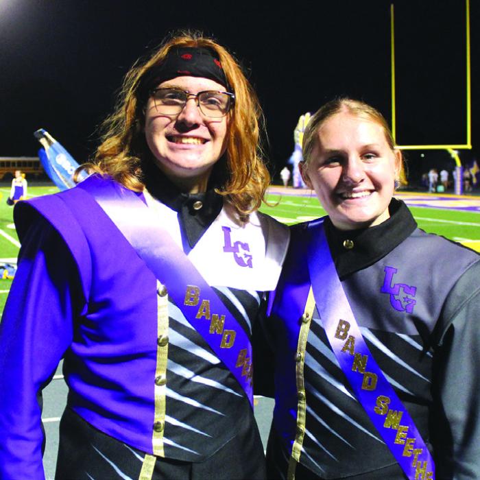 After the most successful marching season in La Grange High School history, members of that group were celebrated Friday on Band Night at the Leopard football game. Part of the festivities were the naming of the Band Beau, Westin Smith, left, and the Band Sweetheart, Jill Newton, right, pictured above. Photo by Jeff Wick