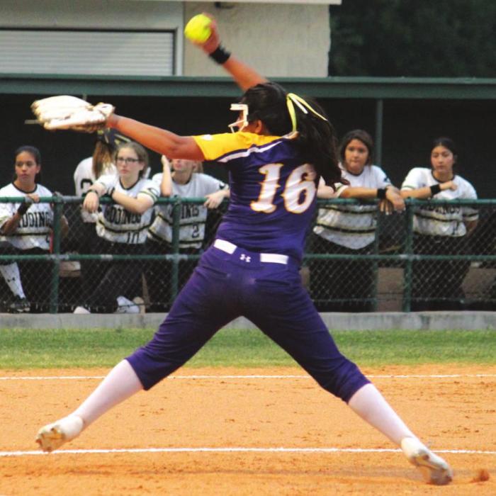 La Grange freshman Marissa Gonzales hurled a complete game two-hit shutout Tuesday. Photos by Jeff Wick
