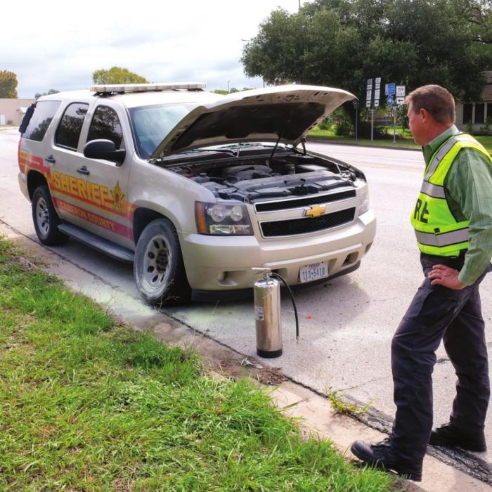 Patrol Car Catches Fire