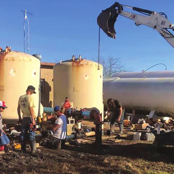 Fayette Water Supply has been updating its customers frequently about progress of getting water service back after the recent storm. They shared this photo Monday saying, “Swiss Alp Well Site Update: Operators were out at the well site all day working to get the well up and running. We are making progress, but every time we get one thing fixed, another problem presents itself.”