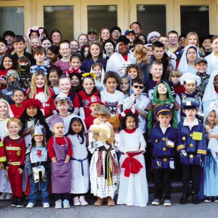 Students at St. Rose of Lima Catholic School in Schulenburg celebrated the All Saints Day Mass on Wednesday, Nov. 1. All students were encouraged to dress up as a saint or a profession represented by a patron saint. Father Alex reminded us saints were people like us that did what God asked. The junior high students participated in the All Souls Day Mass Thursday, and went to the cemetery with Father Jasper, Father Luke, and Father Alex.