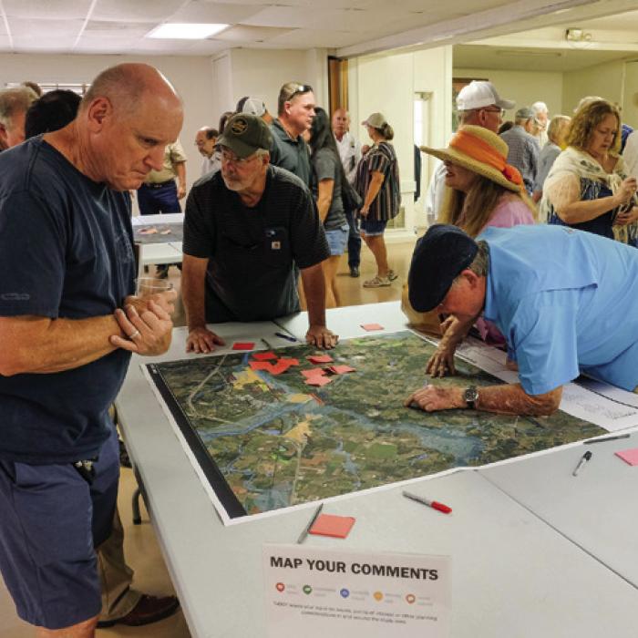 A big crowd showed up to the open house for TxDOT’s US 77 Feasibility Study in La Grange last Thursday. Photo by Andy Behlen