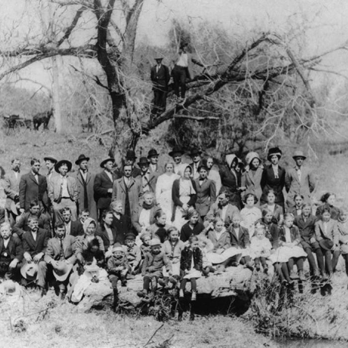 This photo of an Osage Camp Meeting on March 15, 1912 is just one of numerous historical photos in A Good Place to Rest: A History of the Osage Community Cemetery and Early Harvey’s Creek Settlers, first printed in 2018 as a fundraiser for the cemetery association.