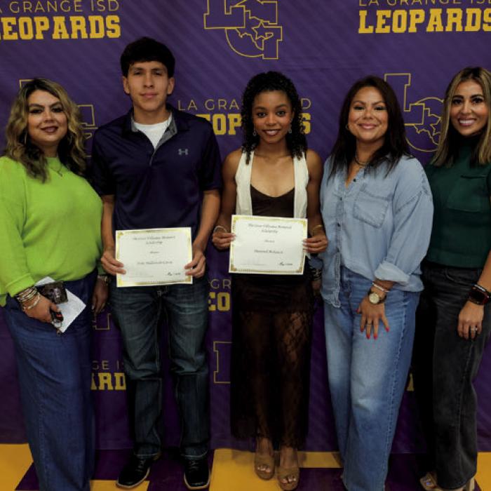 The Cesar Villasana Memorial Scholarship went to Nohe Maldanado Garcia and Diamond McKenzie. The presenters were Begona Echavarria, Sandy Villasana and Irasema VillasanaRosales.