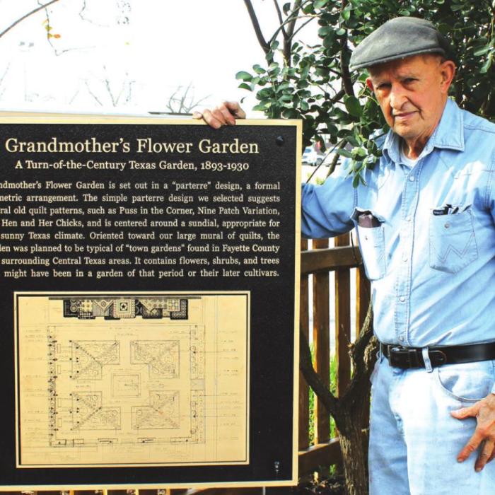 New Signs in Garden That is Homage to Quilting