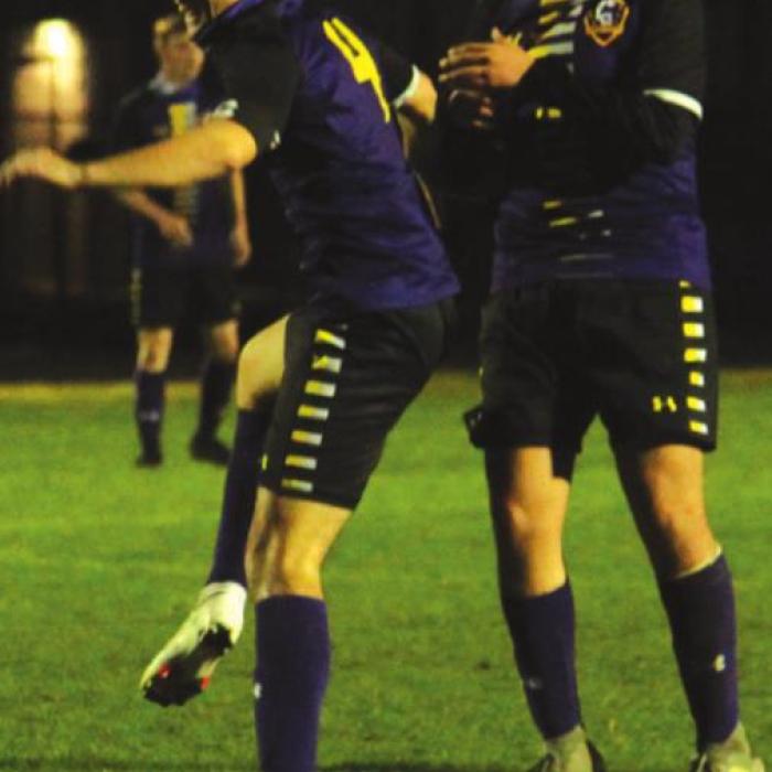 La Grange’s Jackson Bundick, left, celebrates after scoring his goal Tuesday.
