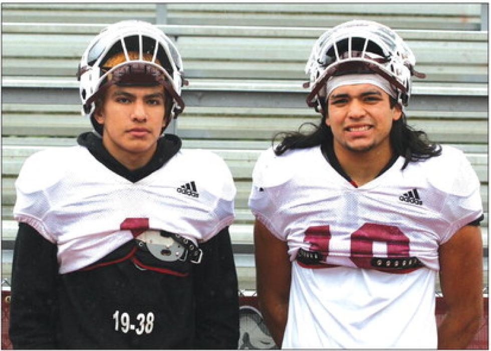Flatonia seniors Fidel Venegas, left, and Reese Ramirez, right, the offensive and defensive leaders, respectively, of the surging Flatonia football team. Photo by Brian Pierson