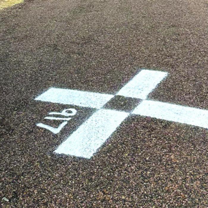 The strange markings that appeared on county roads are related to an update of the airport layout plan at Fayette Regional Air Center.