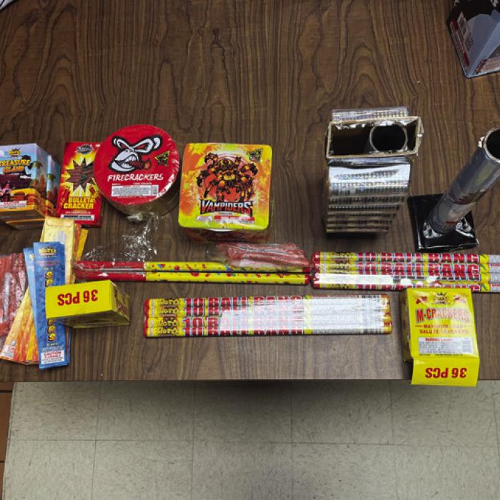 Pictured are the fireworks that La Grange Police confiscated from a pair of teens who were seen shooting them out of a vehicle inside the city limits.