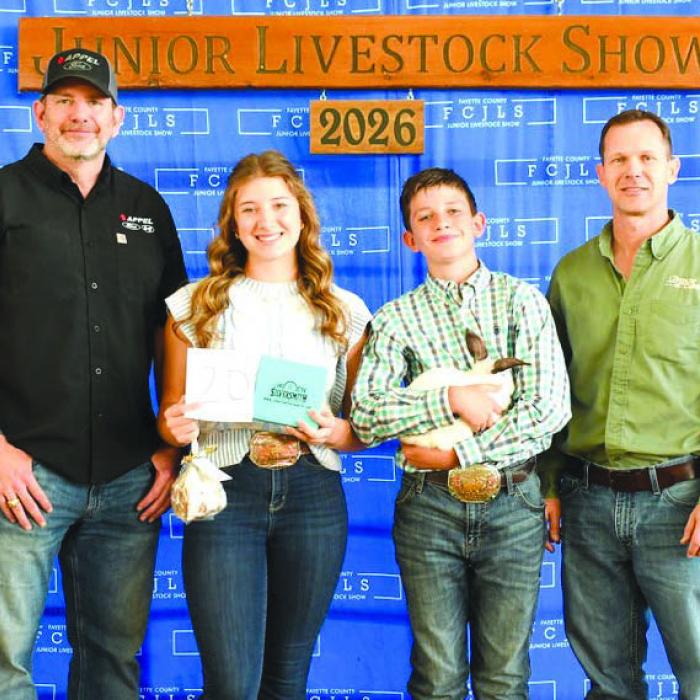 2026 Fayette County Junior Livestock Show Showmanship Winners
