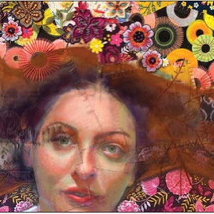 Original painting “In Stitches” by Jill Maytorena.
