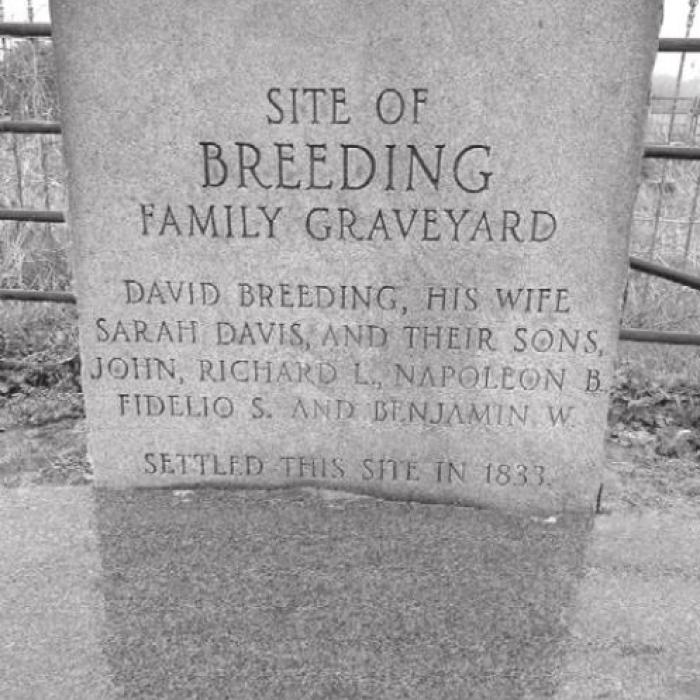 The Breeding family graveyard located in the Willow Springs area.