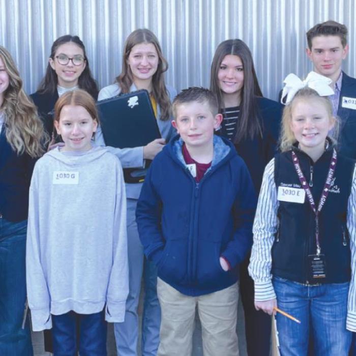Pictured front from left is: Mackenzie Poncik, Harper Mau, Kylee Hoffmann, Kaden Raabe, Sawyer Mau, and Roan Willrich; back row: Cooper Mau, Eva Shaw, Austin Nedbalek, Tori Newton, Elena Supak, Madeline Willrich, Kandon Kaspar, Addison Faske, and Logan Poncik.