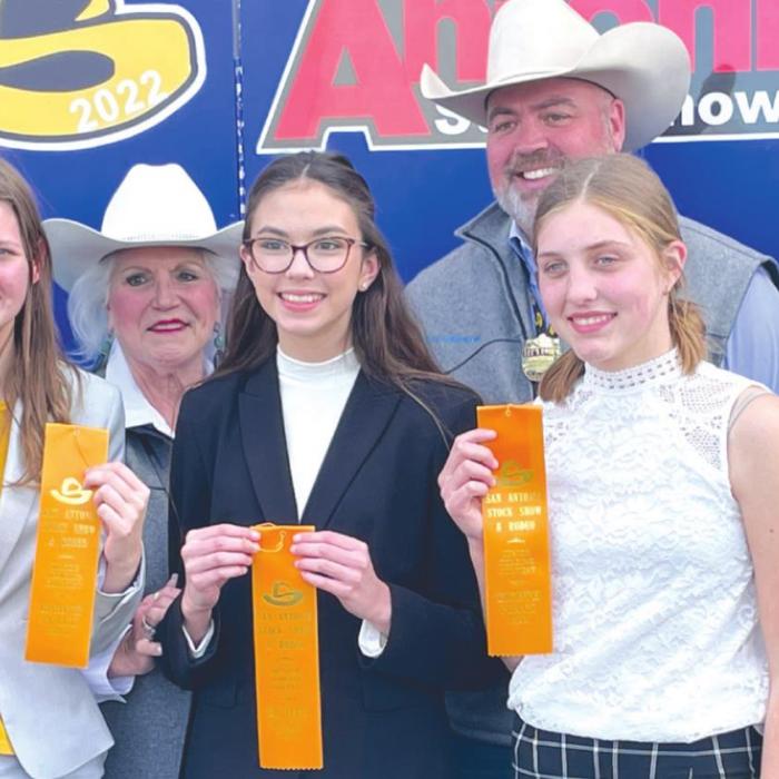 Intermediate team, front row: Elena Supak, Tori Newton, and Eva Shaw.