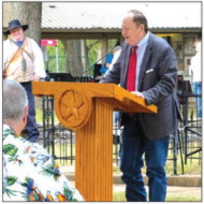 Fayette County Judge Dan Mueller delivered the keynote address at the Remembrance Celebration. Mueller reminded the public that “Freedom is not free. It comes with a cost, sometimes a great cost.”