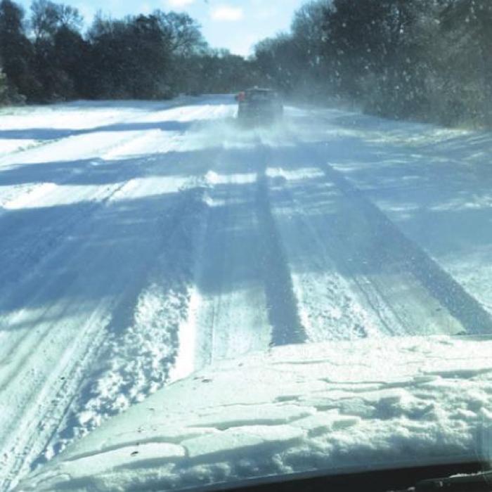 Linemen drove on snow covered and icy roads to restore power to members.
