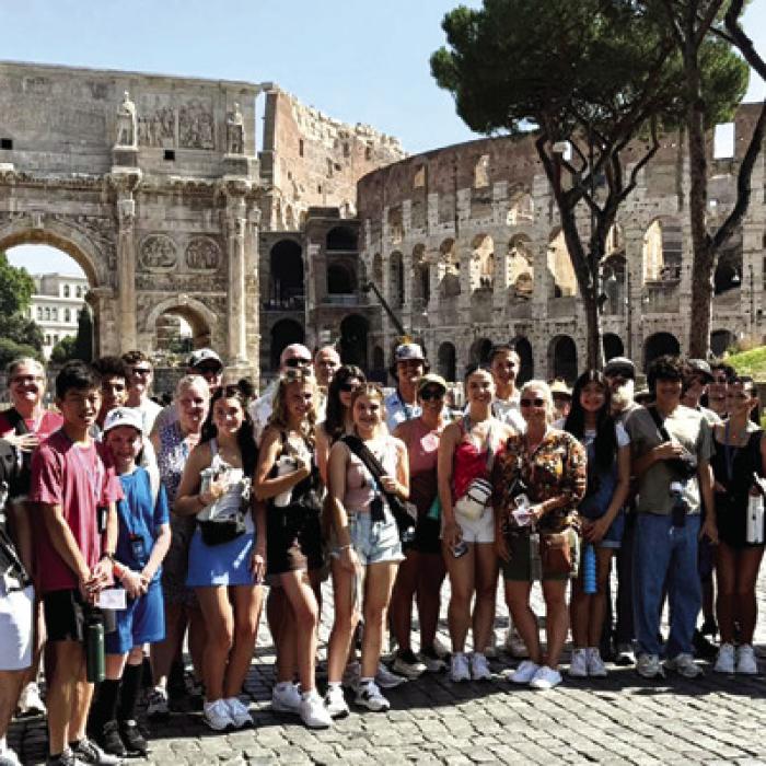 Melody McKee led local students and adults on this trip to The Roman Colosseum in Rome, Italy