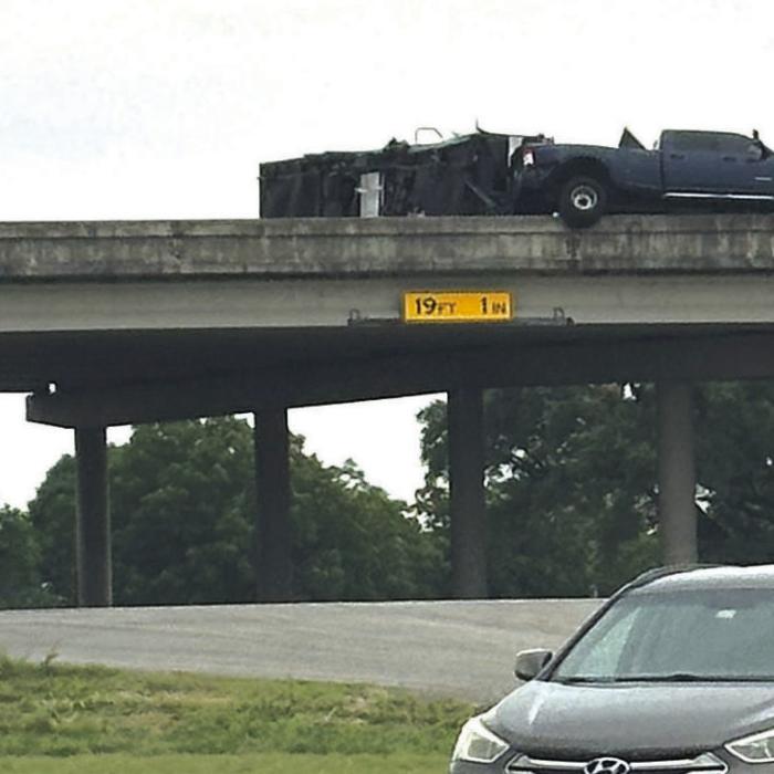 Truck Wrecks, Left Hanging On Bypass Friday