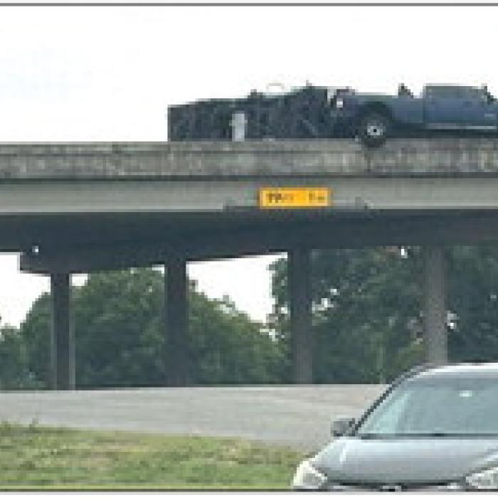 Truck Wrecks, Left Hanging On Bypass Friday