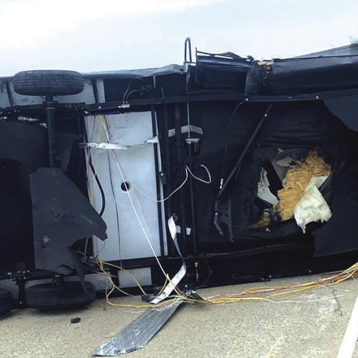 Truck Wrecks, Left Hanging On Bypass Friday