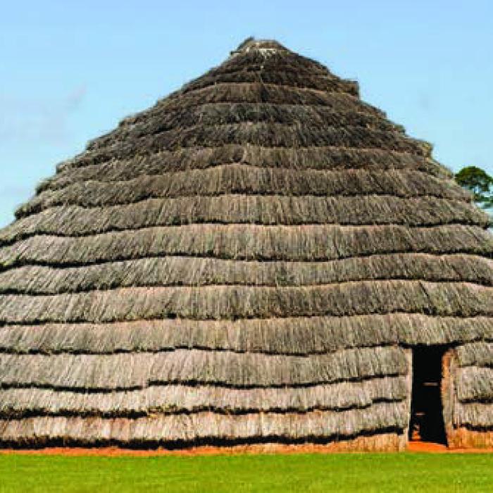 Grass houses like this one would have dotted the 100-plus acre village at the Caddo Mounds site centuries ago.