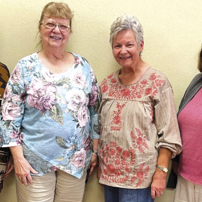 Pictured from left are Sally Garrett, County Extension Agent-Family and Community Health, Janice Alexander, Lila Garlin, and Helen Wagner.