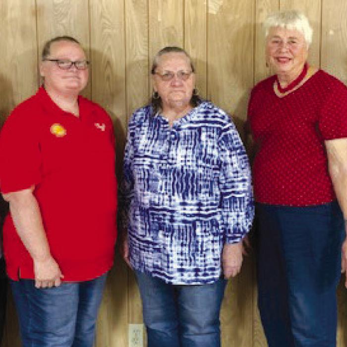 The American Legion officers are pictured here. From the left - Margie Stardig, Pearlie Wagner, Melanie Rauch, Mary Rauch, Jeanette Schoenst, Myrt Meinkowsky, Lila Garlin