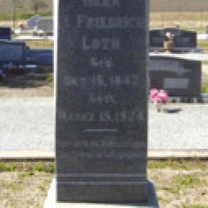 These photos of J. Friedrich Loth and his gravestone, inscribed in German, in the Salem Memorial Cemetery at Freyburg were found at findagrave. com.