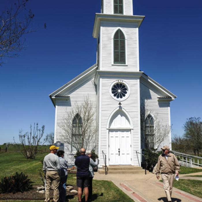 Right: The historic Freyburg Methodist Church, with a towering steeple. The church dates back to 1860s.