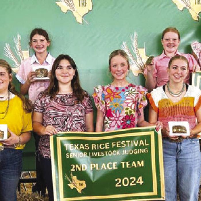 Pictured front from left: Rheagan Karisch, Addison Eichler, Hailey Janish, Peyton Gilchrest, Julia Melton and Coach Kaci Carrales; back row: Rilan Karisch, Holden Holub, Hudson Holub, Tate Fritsch, Laramie Laake, Kaisley Janecka, Tatum Fritsch, Adalyn Carrales, and Crockett Guenther.