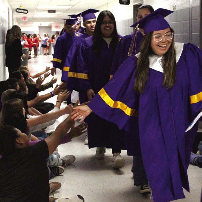 Grads Walk Their Old Halls