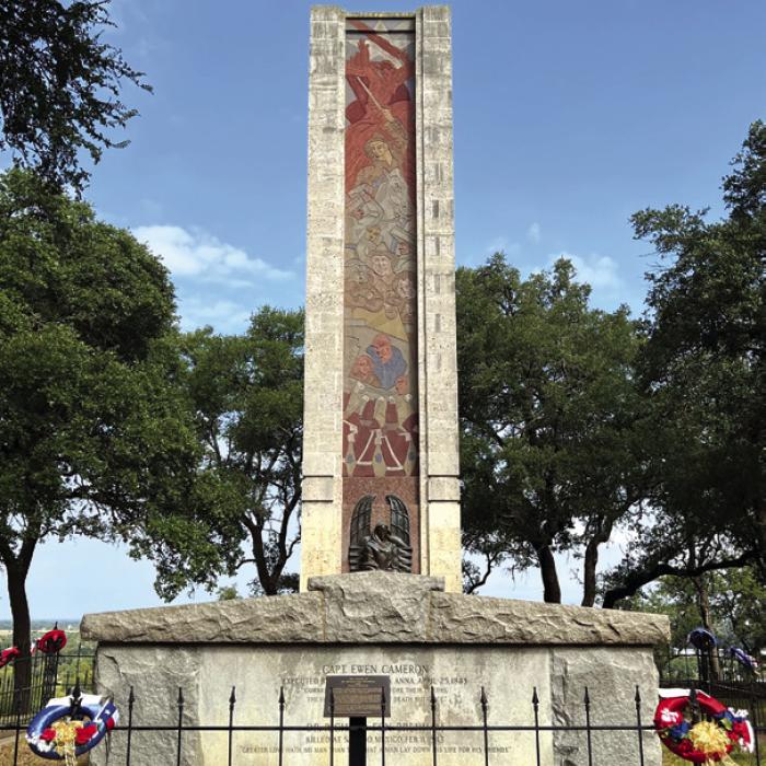 The monument on Monument Hill above La Grange, honors Texas Revolutionary heroes buried there.