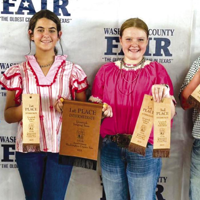 Champion Intermediate Team: Crockett Guenther, Adalyn Carrales, Kaisley Janecka, and Abraham McBride.