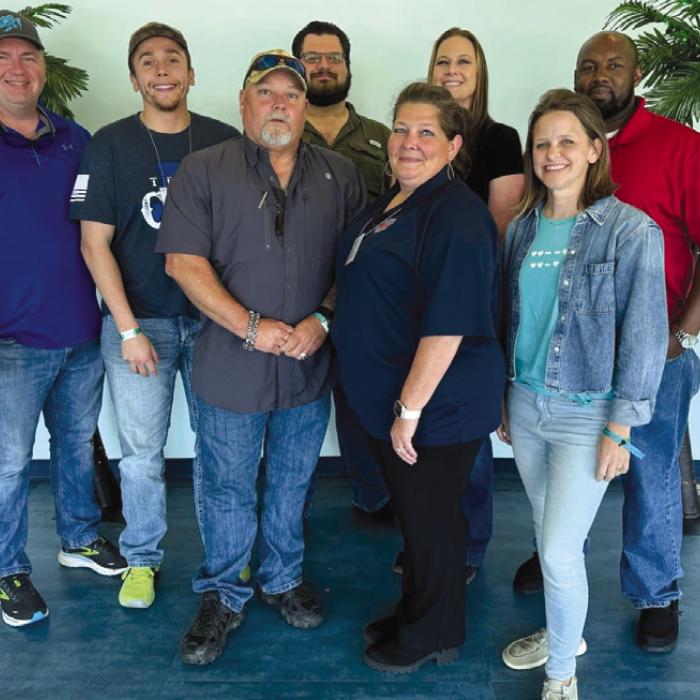Pictured from left: Ofc. Whited-Schulenburg PD; MH Dep. Lopez-Colorado Co. SO; Inv. Bennett-Fayette Co. SO; CIT Inv. Castleberry-Fayette Co. SO; Corrections Ofc. Connie Tofel-Fayette Co. SO; Inv. Sgt. Lala-Fayette Co. SO; Cheryl Pekar-Red Door Fund for Mental Health; and Johnathan Lemuel-Bluebonnet Trails Jail Diversion.