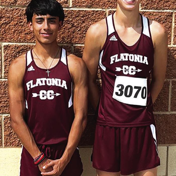 Flatonia’s Oscar Guerrero, left, and Duke Sodek, right, advance to the 2A state cross country meet as individuals.