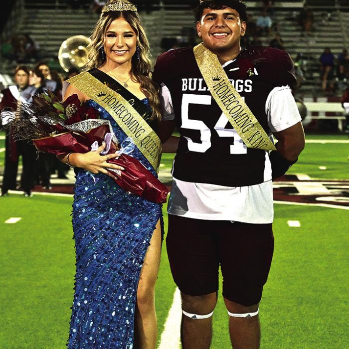 Flatonia also celebrated its homecoming festivities Friday. The Homecoming Queen and King were crowned at the game. They are Kara Croyle and Kevin Ramirez, shown here. Photo by Stephanie Steinhauser