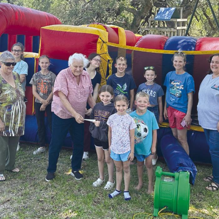 St. John Lutheran in Ellinger recently donated to the kids’ playground at St. John Lutheran in Rutersville. On hand were President Lucille Koehl, Secretary Maxine Brugger and representatives Shiela Brugger, Laura Brugger and the confirmation and Sunday School youth of Shared Lutheran Ministry.
