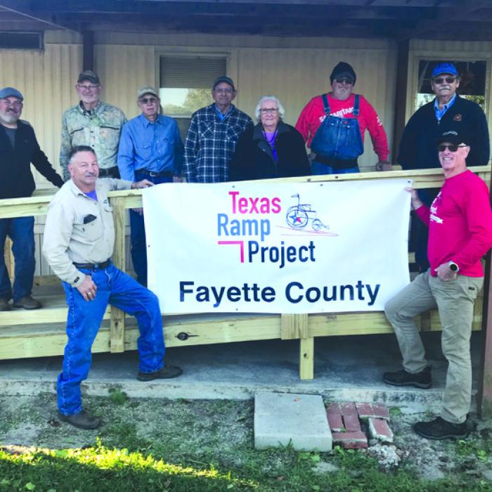 On Oct. 30, Fayette County Texas Ramp Project volunteers built this 24 ft. wheelchair ramp on Kallus St. in Schulenburg.
