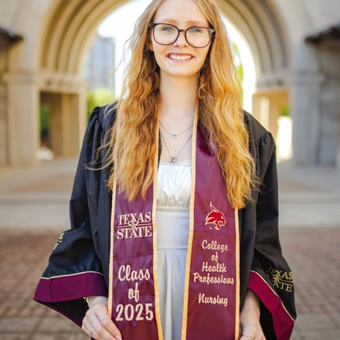 Abigail Raegan Weltner of West Point graduated with a Bachelor’s of Science in Nursing from Texas State University Saturday, May 10. She will go on to start her career as a labor and delivery nurse at St. David’s South Austin this summer. She plans to go on to become a midwife and Nurse Practitioner in the future.