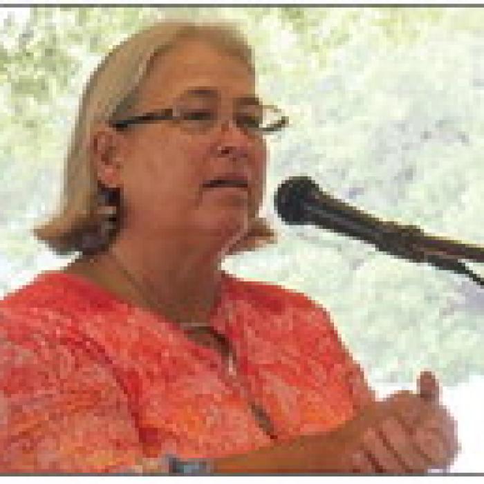 Schulenburg Mayor Connie Koopmann gave a speech at the service on Monday honoring America’s fallen service members.