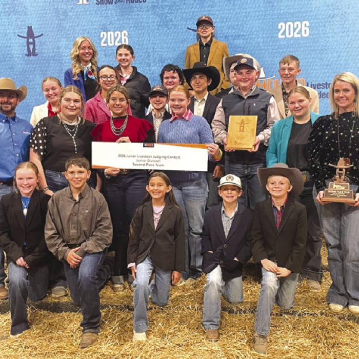 Pictured front from left: Abigale McBride, Hudson Holub, Emma Zweschper, Rowdy Guenther and Joe Carrales; second row: Coach JoJo Carrales, Rheagan Karisch, Adalyn Carrales, Kaisley Janccka, Brealey Nieto and Coach Kaci Carrales; third row: Julie Melton, Tatum Fritsch, Crockett Guenther, Dylan Zwescpher, and Abraham McBride; back row: Hailey Janish, Laramie Lake, Logan Poncik, Rilan Karisch and Holden Holub; standing in back: Tate Fritsch.