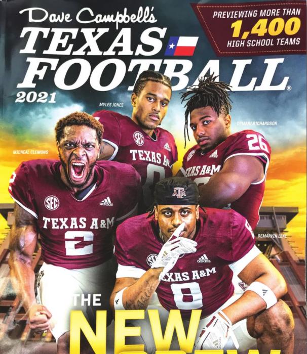 The cover of this year’s magazine features Texas A&amp;M defensive players.