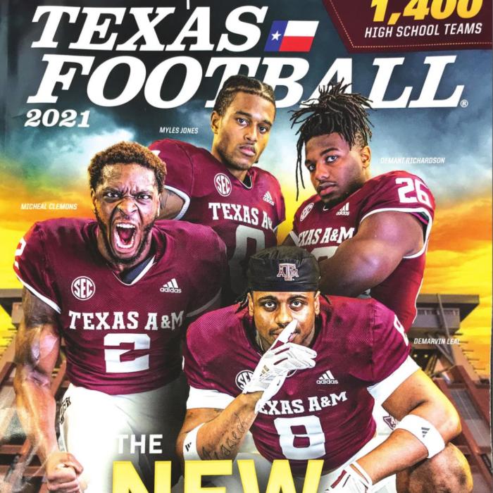 The cover of this year’s magazine features Texas A&amp;M defensive players.