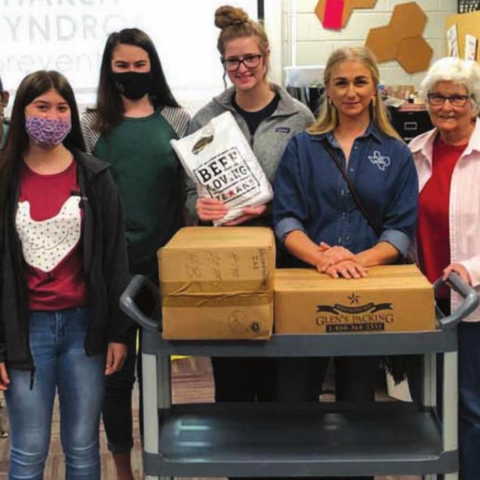 Hallettsville High School received beef from Navidad Valley CattleWomen.
