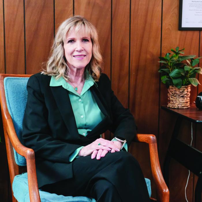 Dr. Carrie Ullrich Cole, a 1976 graduate of Round Top-Carmine High School, was in town last week for her 50th class reunion. She sat down with the Record for a interview about her career in couples therapy. Photo by Andy Behlen