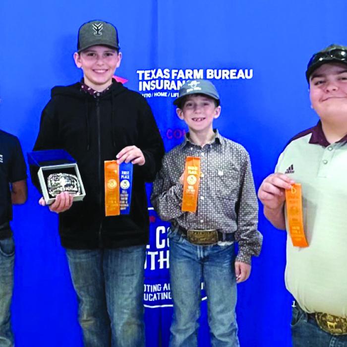 Bell County Junior Team 8th Place: Joesph Carrales, Hudson Holub, Rowdy Guenther, and Rilan Karisch.