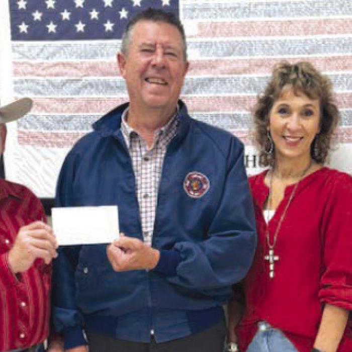 Pictured from left: KJT Vice-President Benedict Kallus, La Grange Fire Chief Frank Menefee, KJT Treasurer Brenda Fietsam and KJT Secretary Joyce Muras.