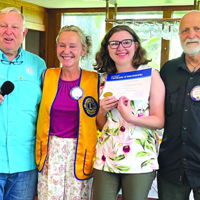The La Grange Noon Lions Club welcomed their newest member, Caitlin Lewis. Her sponsor is Lion Daniel Lewis.