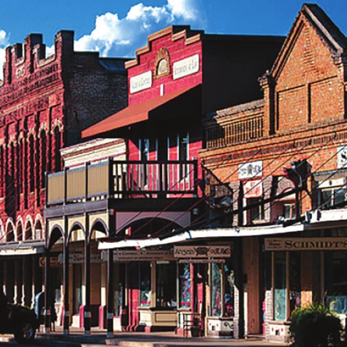 Scenic Washington Street on the courthouse square in downtown La Grange.