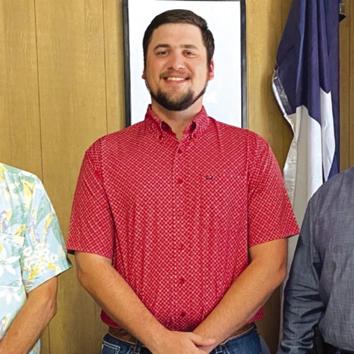 Cullen Weishuhn was recently sworn in as Commissioner for the City of Ellinger. He is pictured here with Commissioner Kenneth Stojanik (left) and Ellinger Mayor Matt Mikulenka (right.)